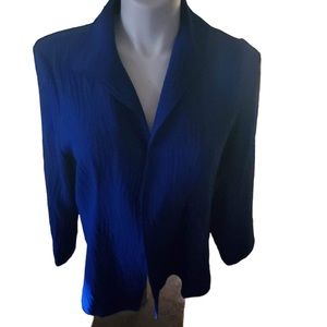 Chicos size 2 navy blue jacket open front bust  42 inches front length 28 “